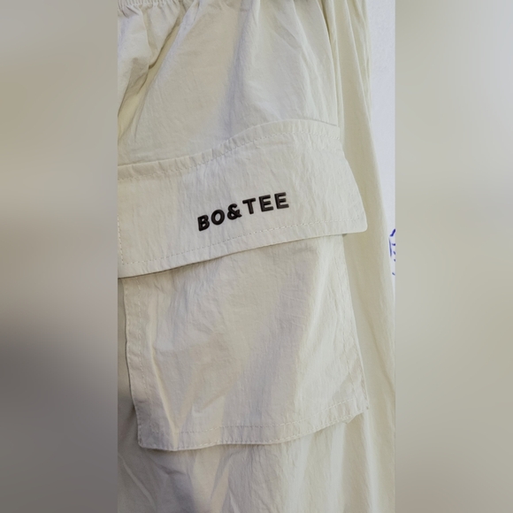 NEW With Tags Bo & Tee Khaki Drawstring Wide Leg Pants Size Medium - Picture 11 of 11